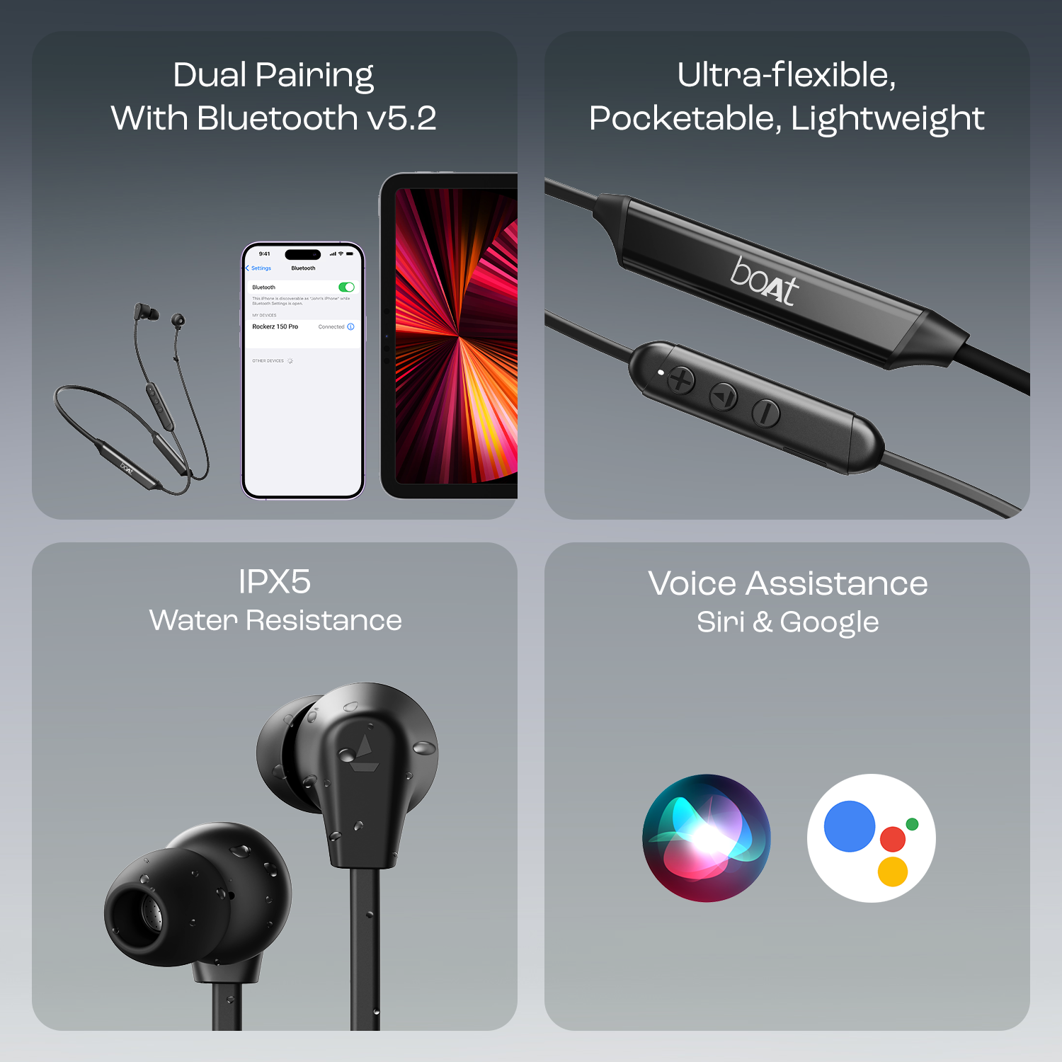 boAt Rockerz 150 Pro Wireless Neckband with BEAST™️ Mode, Crystal Bionic Sound Powered by HiFi DSP5, AI ENx™️ Technology