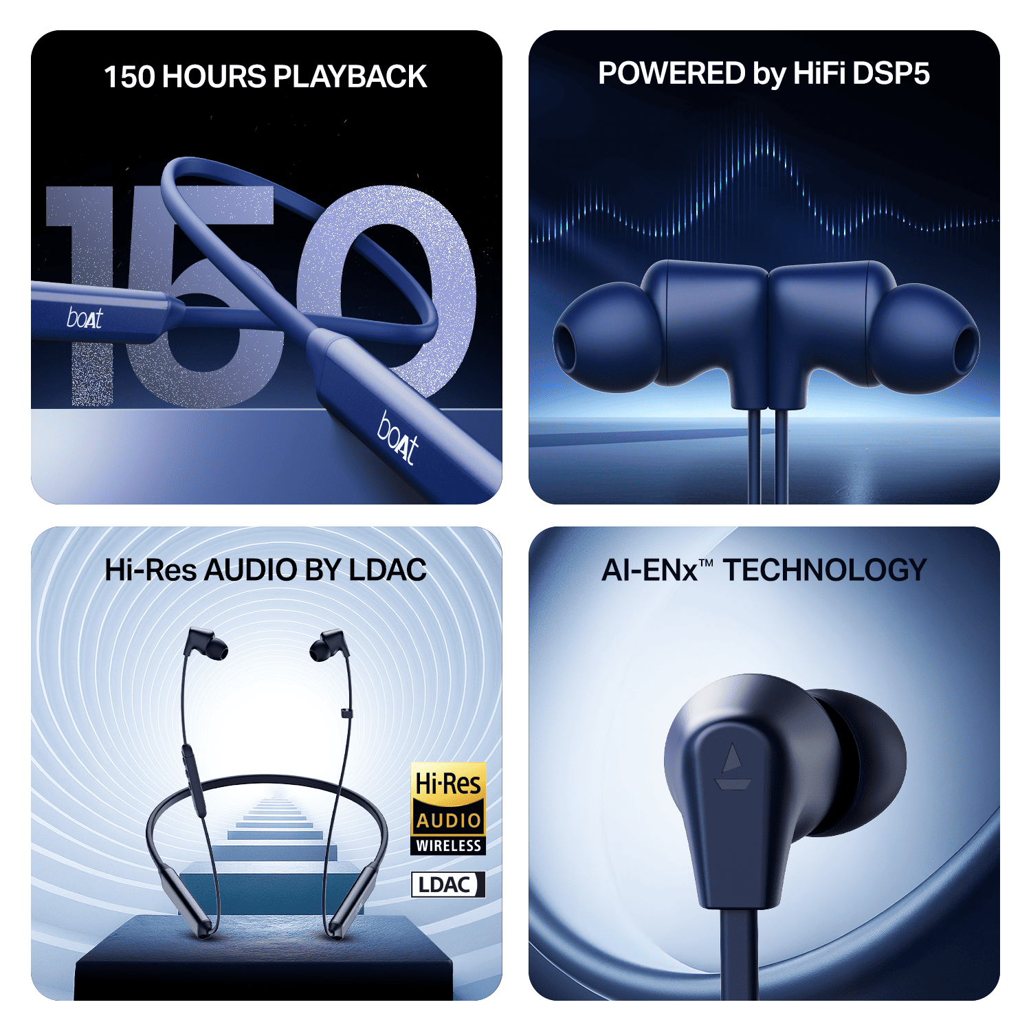 boAt Rockerz Trinity Gen 2 | Wireless Neckband with 150 Hours Playback, AI ENx™ Tech, Dual EQs & BEAST™ Mode