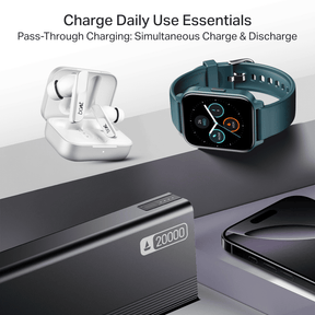 Energyshroom PB401 | Powerbank with 20000mAh Lithium Polymer Battery, Multiple Ports for Simultaneous Charging