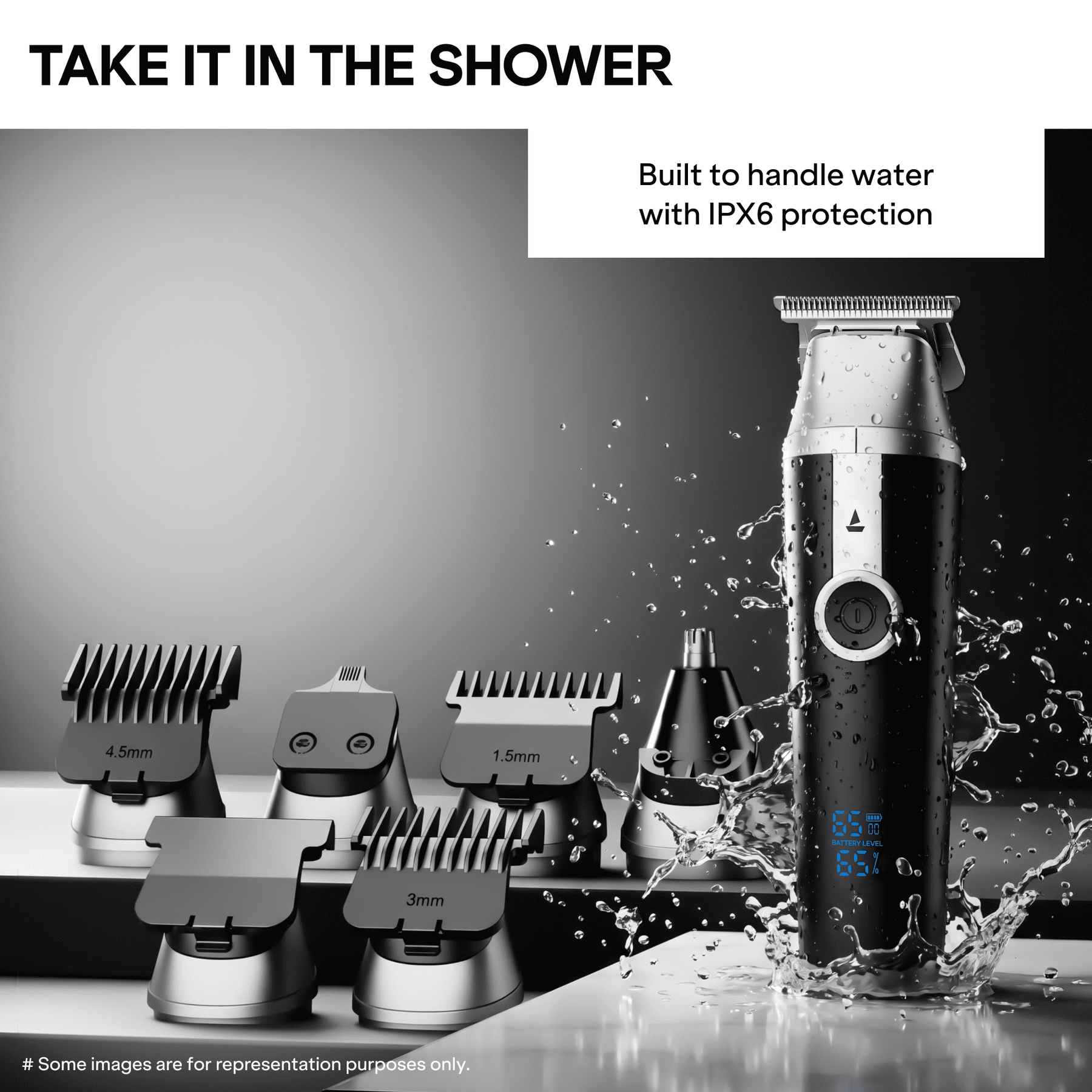 boAt Slazer K100 Trimmer | 180-Min Runtime, Dual Speed Settings & IPX6 Waterproof Design