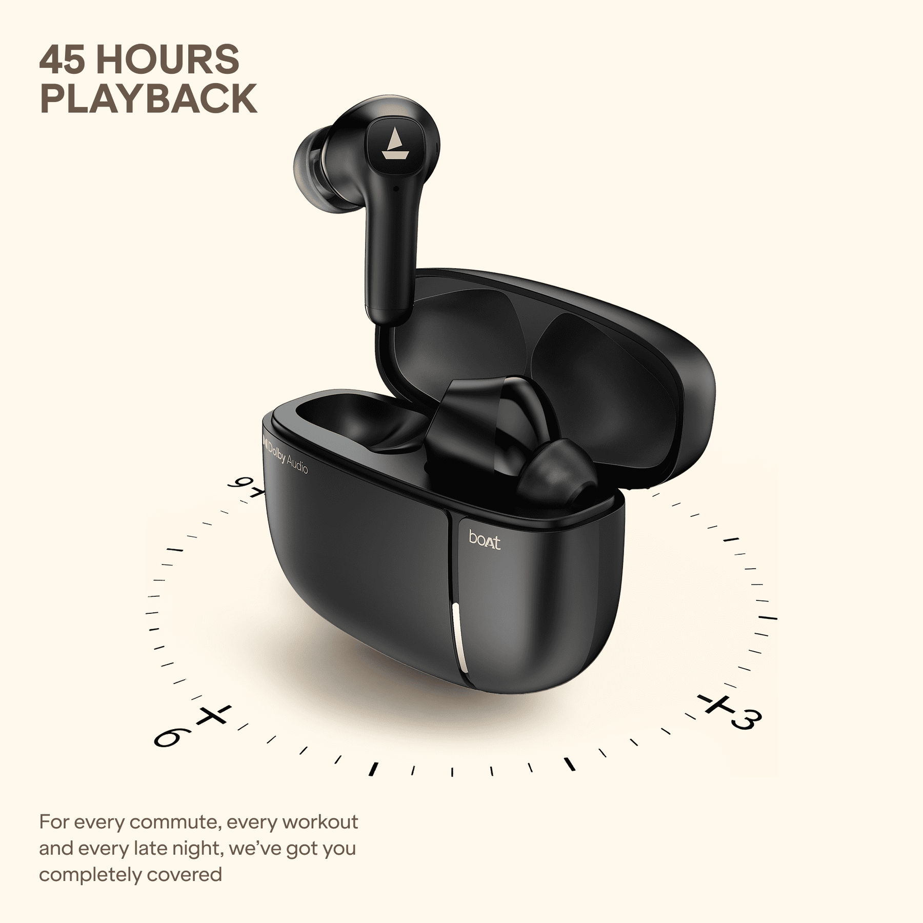 boAt Airdopes Prime Raga | Wireless Earbuds with 45H Playback, Dolby Audio & Quad Mics
