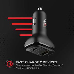 boAt Dual QC-PD Port Rapid Car Charger With Type C Cable