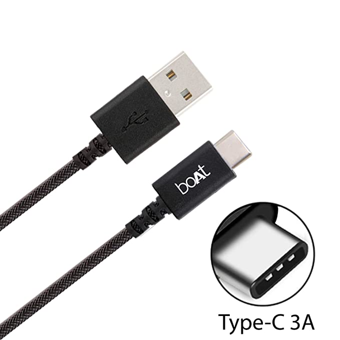 boAt A400 USB Type C Data Cable | Premium C Type Data Cable with 480Mbps Transfer Speed, Tangle free cable, Reversible Connector - boAt Lifestyle