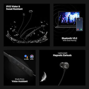 boAt Rockerz 205 Pro | Bluetooth Earphone with 10mm Drivers, Upto 30 Hour Playback, Lightweight Magnetic Earbuds