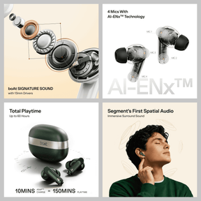 boAt Airdopes Plus 224 | TWS Earbuds with 60 Hours Playback & Spatial Audio