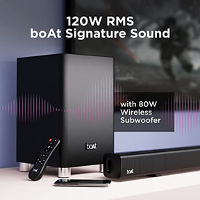boAt Aavante Bar 1750 | 120W Home Theatre Soundbar with 80W Wireless Subwoofer, USB, Optical, Coaxial, HDMI, AUX, BT