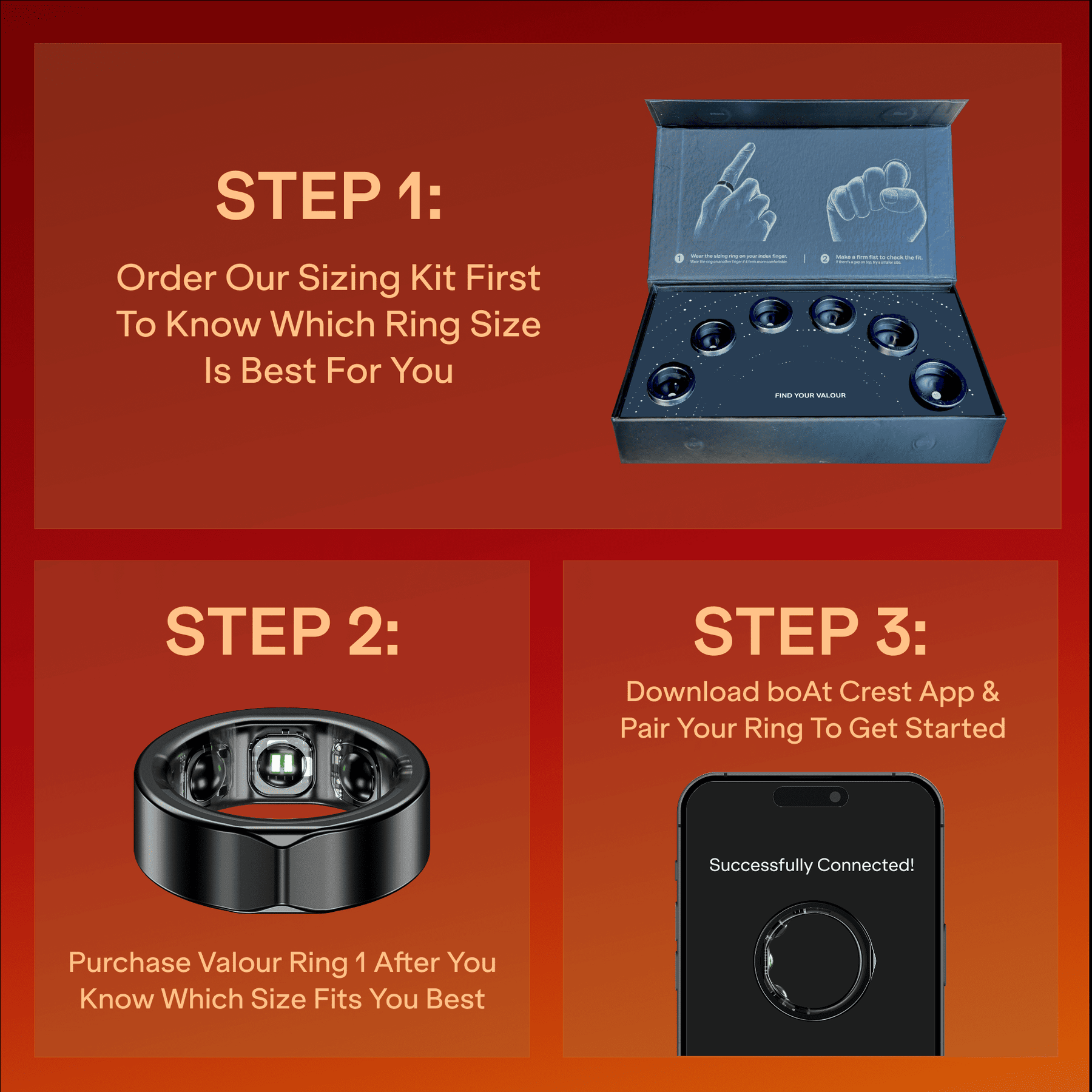 boAt Valour Ring 1 | Titanium Ring with Advanced Health Tracking & 15-Day Battery