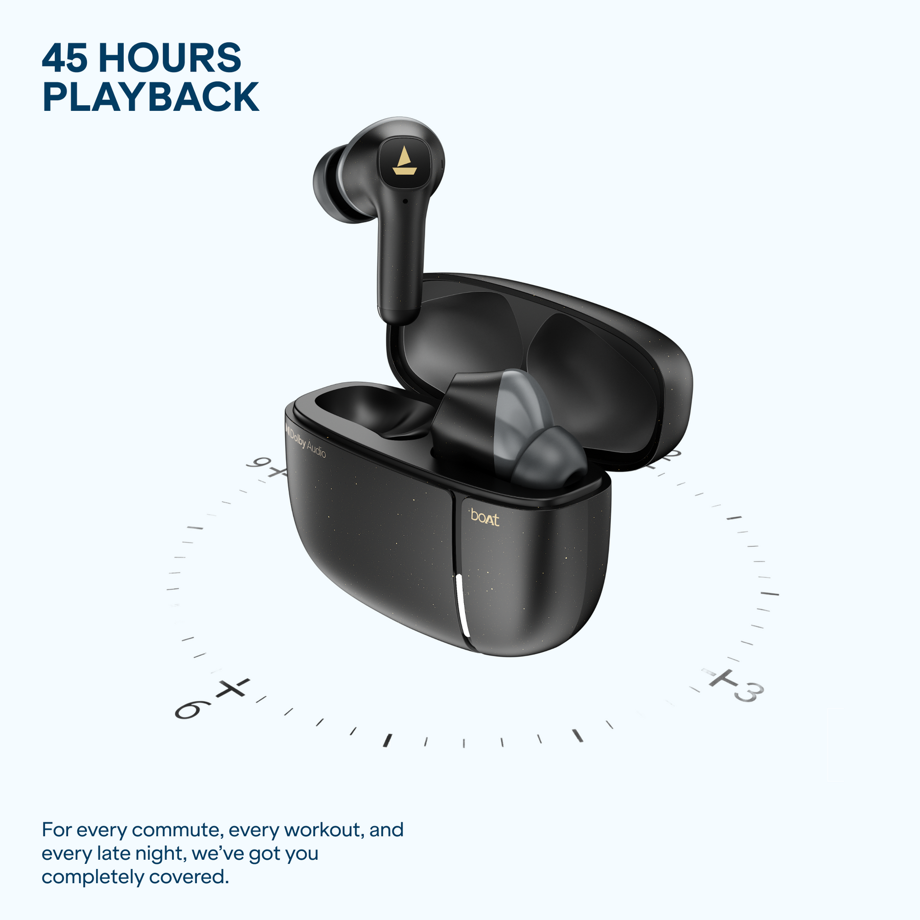 boAt Airdopes Prime 800D | Dolby Audio, 45 Hours Playback & 100K Crest AI Units