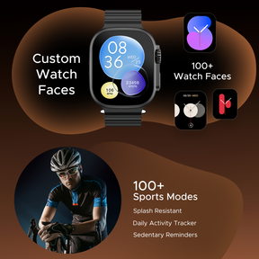 boAt Wave Aura | Smartwatch with 1.96" HD Display, 100+ Sports Modes, Functional Crown, Advanced BT Calling