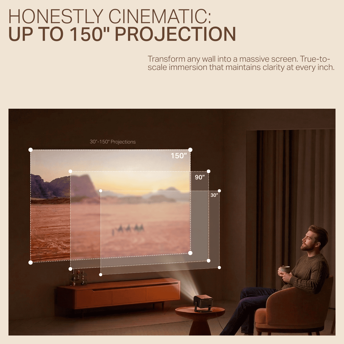 boAt Cinehead E1 – Smart HD Projector with 150” Screen & Android 13