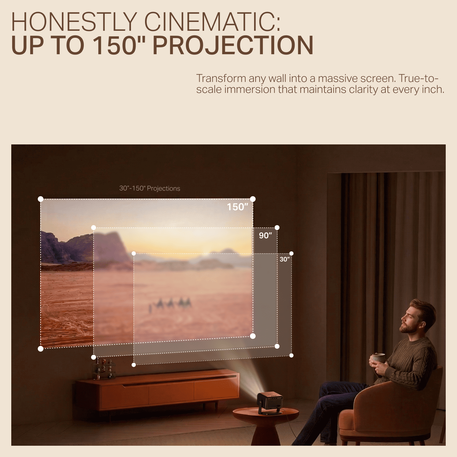 boAt Cinehead E1 | Smart Projector with 1080p Support, Android 13, and Up to 150” Big-Screen Viewing