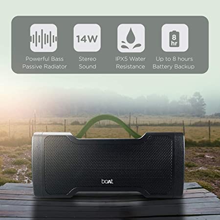 Stone 1000 | Bluetooth Speaker with 14W speaker Output, Up to 10 Hours of Playtime, IPX5 Water Resistant