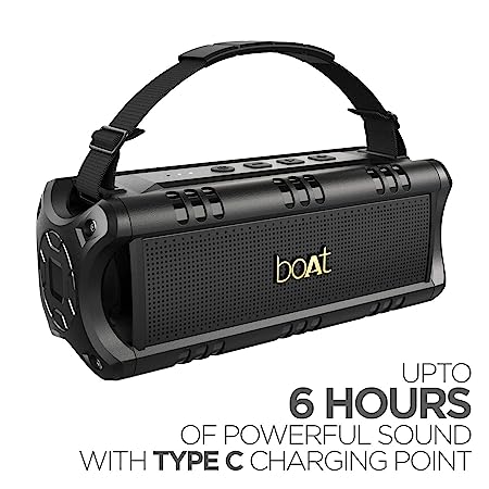 boAt Stone 1400 Mini | Portable Bluetooth Speaker with 18W Immersive Sound with dual EQ Modes, Uninterrupted Music Upto 6 Hours