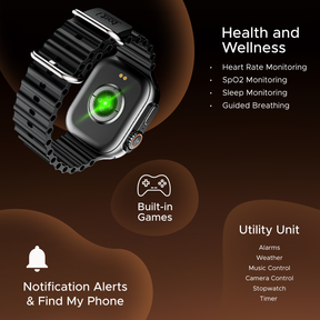 boAt Wave Aura | Smartwatch with 1.96" HD Display, 100+ Sports Modes, Functional Crown, Advanced BT Calling