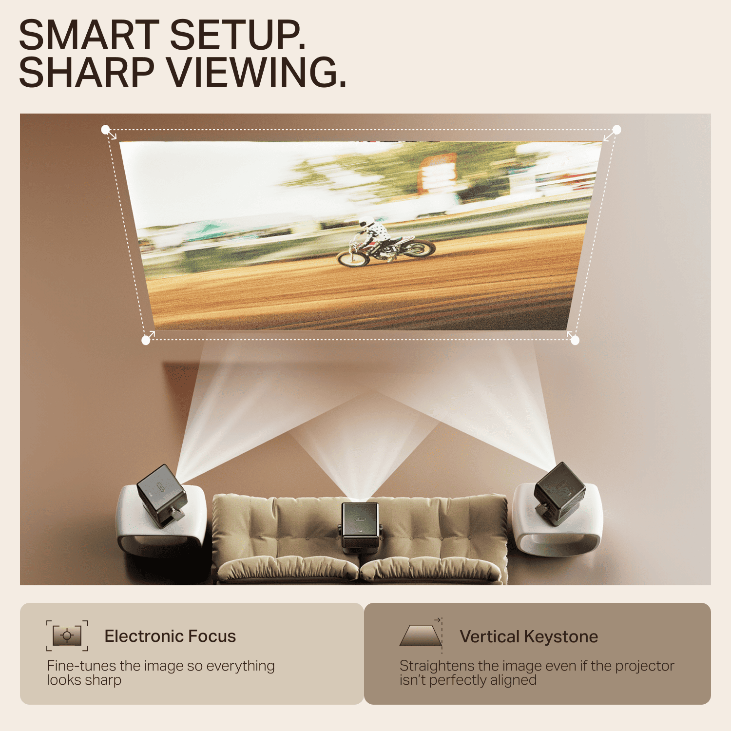 boAt Cinehead E1 | Smart Projector with 1080p Support, Android 13, and Up to 150” Big-Screen Viewing