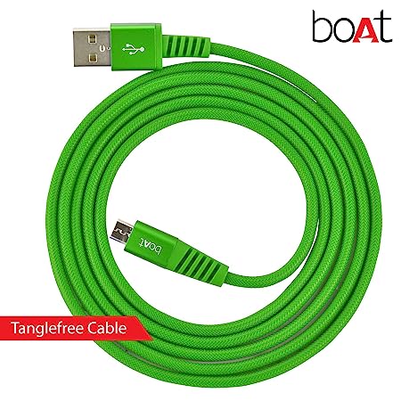 boAt Rugged V3 Micro USB 1.5 Meter | Premium USB Cable with 480Mbps Transfer Speed, Nylon Braiding, Durable Connectors