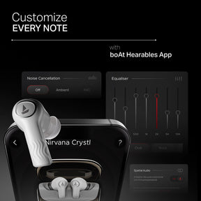 boAt Nirvana Crystl | Wireless Earbuds with 100 Hours Playback, Upto 32dB ANC, BEAST™ Mode, Adaptive EQ by Mimi