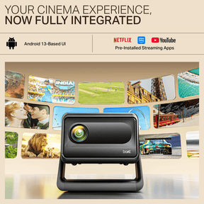boAt Cinehead E1 | Smart Projector with 1080p Support, Android 13, and Up to 150” Big-Screen Viewing