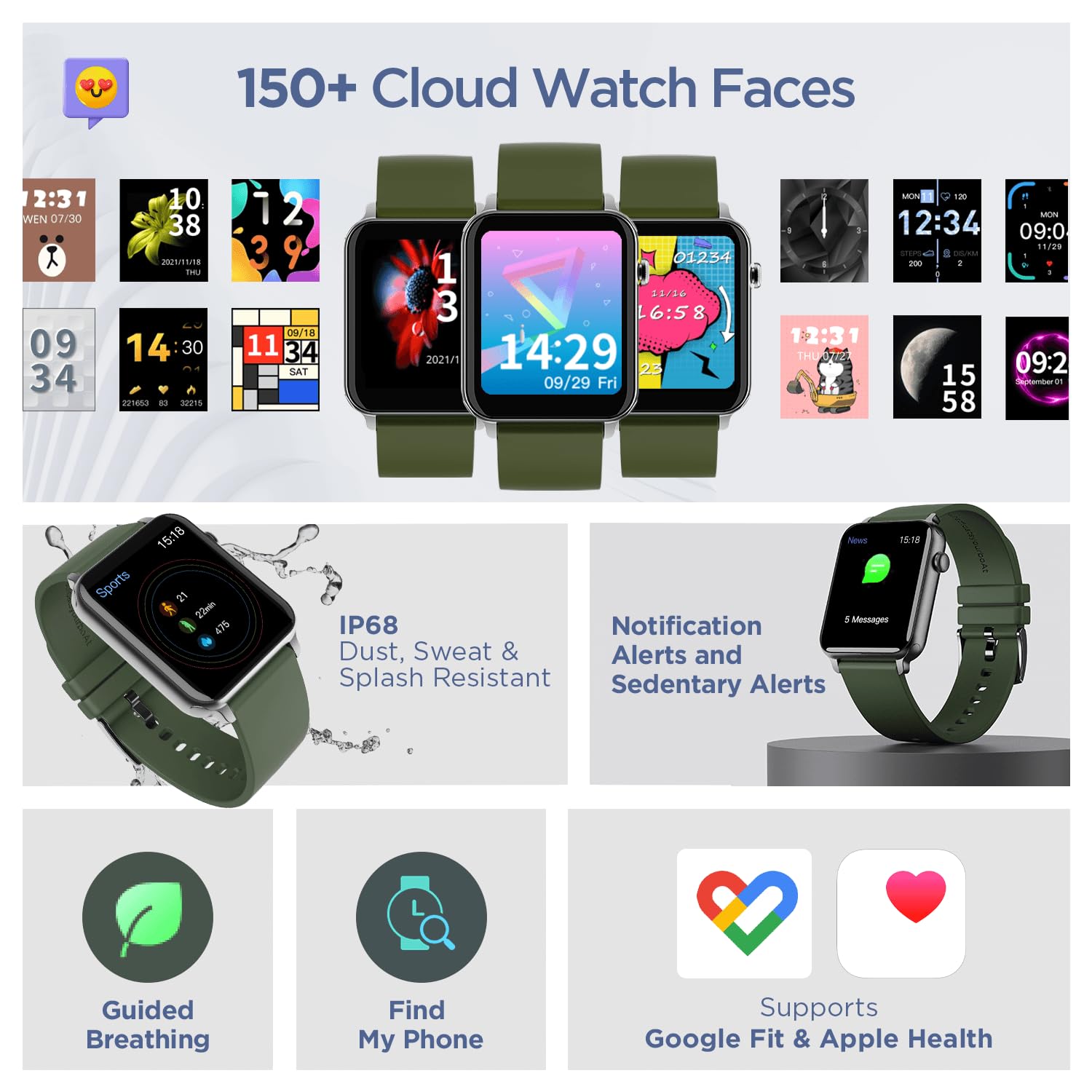 boAt Wave Call | Bluetooth Calling Smartwatch with 1.69" (4.29 cm) HD Curved Display, 150+ Watch Faces, Heart Rate & SPO2 Monitoring