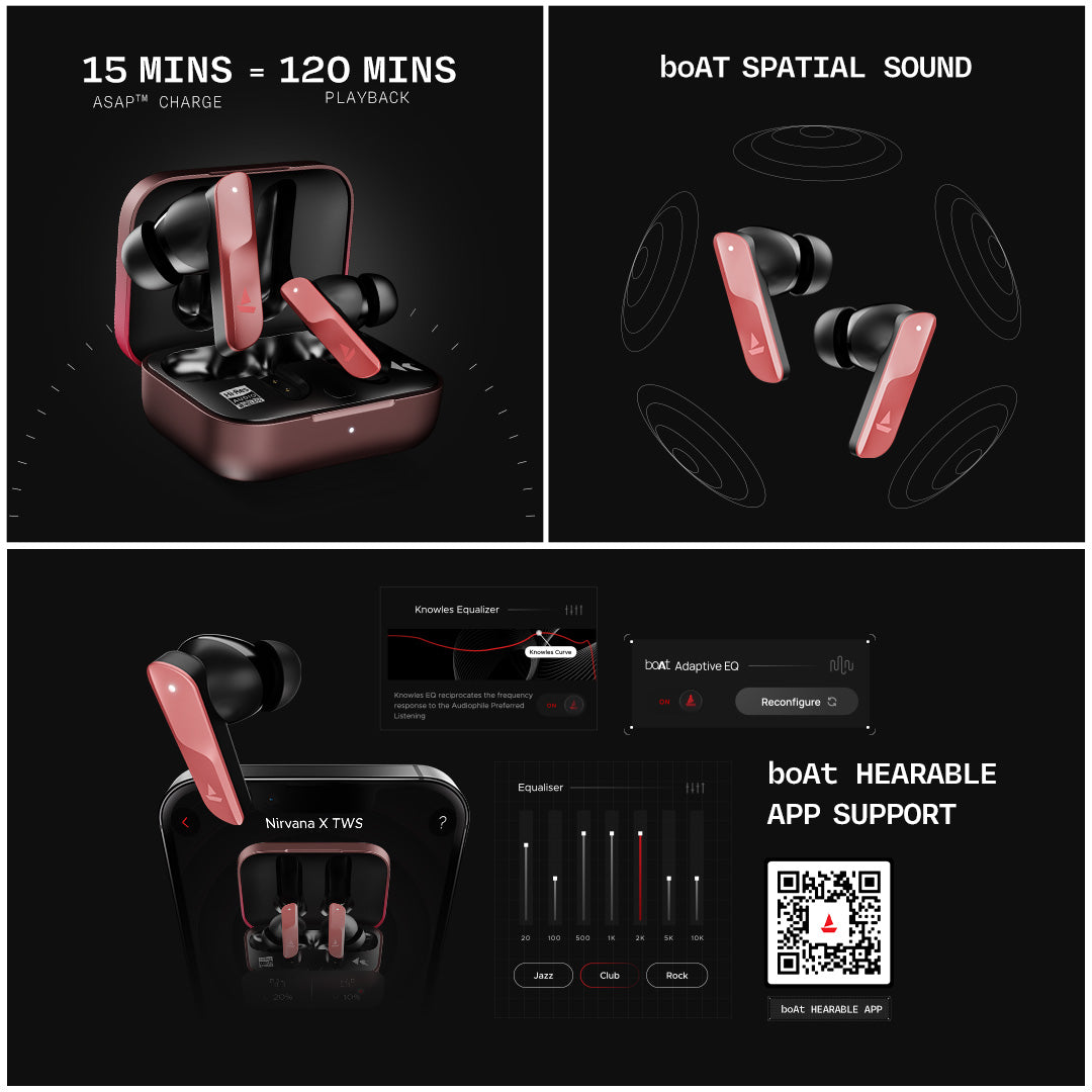 boAt Nirvana X TWS | Wireless Earbuds with Knowles dual drivers, Hi-Res Audio LDAC, 40 Hours Playback, boAt Hi-Fi Sound, ENx™ Technology, Dual Pairing