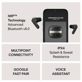boAt Airdopes Plus 223 | TWS Earbuds with 60 Hours Playback & Spatial Audio