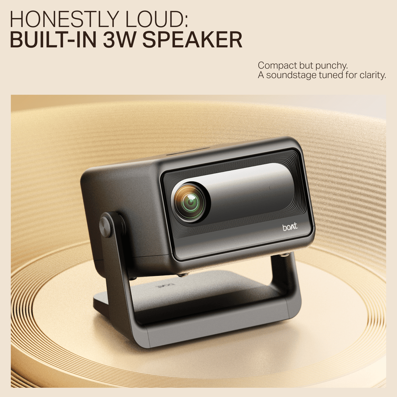 boAt Cinehead E1 | Smart Projector with 1080p Support, Android 13, and Up to 150” Big-Screen Viewing