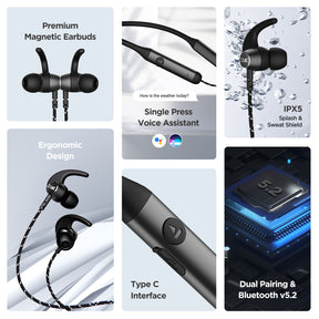 boAt Rockerz 333 | Bluetooth Earphone with Upto 30 Hours Uninterrupted Music, ASAP™ Charging with Dual Pairing