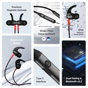 boAt Rockerz 333 | Bluetooth Earphone with Upto 30 Hours Uninterrupted Music, ASAP™ Charging with Dual Pairing