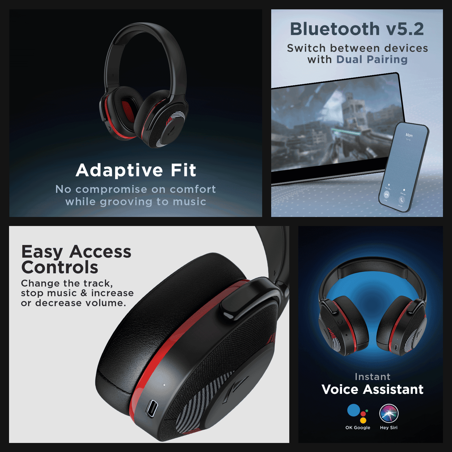 boAt Rockerz 425 | Wireless Bluetooth Headphone with 25 Hours Playback, ASAP Charge, 40mm Drivers