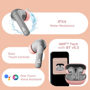 boAt Airdopes 155 | Wireless Earbuds with 40 Hours Playback, ENx™ with Quad Mics, Bluetooth v5.3