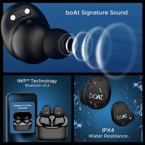 boAt Airdopes 121v2 Plus | Wireless Earbuds with 50 Hours Playback, BEAST™ Mode, ENx™ Technology, IPX4 Resistance