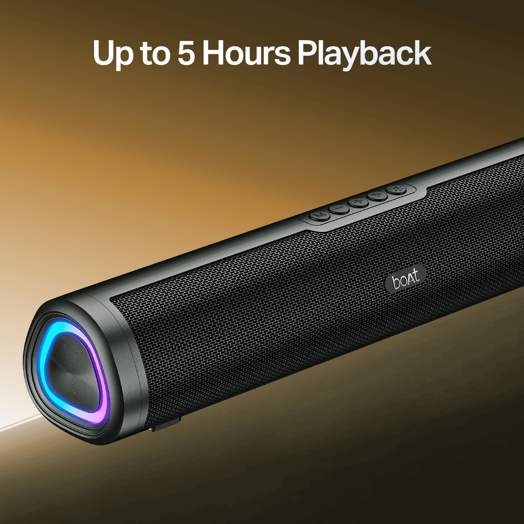boAt Aavante Groove Plus Portable Bluetooth Soundbar with 16W RMS Output, RGB LEDs, and TWS Mode (Premium Black) sound bar price comparison image - view 5