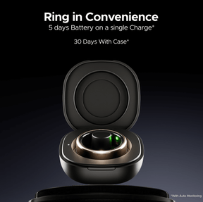 boAt Smart Ring Active | Smart Ring with Stainless Steel Design, 90% Lighter, Health Monitoring, Magnetic Charging Case