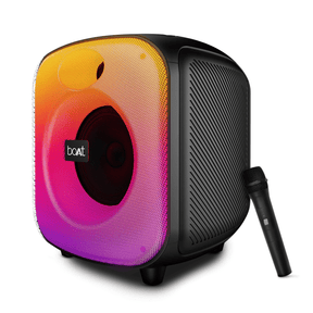 boAt PartyPal 65 Pro | Bluetooth Speaker with 42W Sound, RGB LEDs, Wireless Mic, 8H Playback & TWS