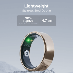boAt Smart Ring Active | Smart Ring with Stainless Steel Design, 90% Lighter, Health Monitoring, Magnetic Charging Case