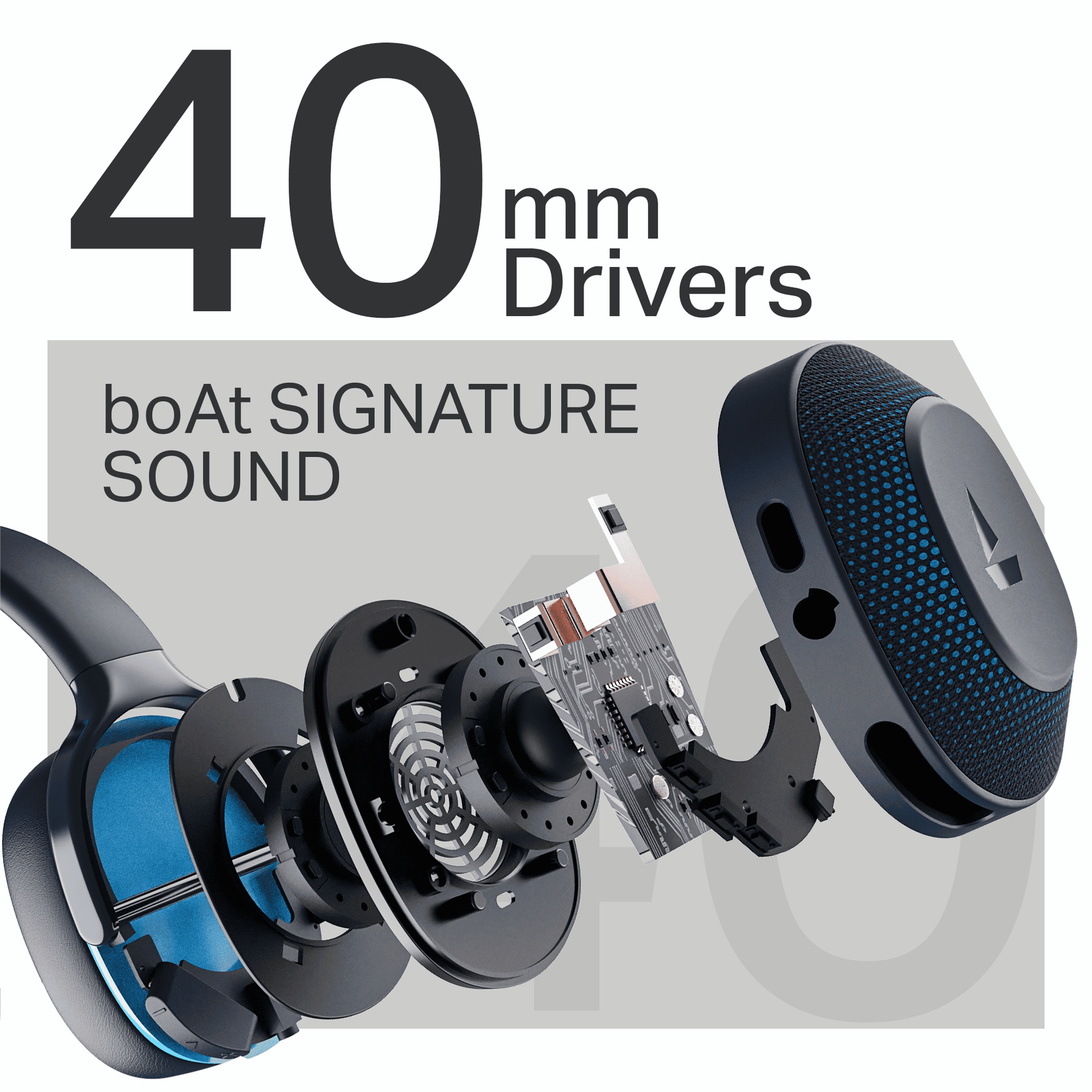 boAt Rockerz 413 | Wireless Headphones with 40mm Drivers, BEAST™ Mode, ENx™ Tech & 60H Playback
