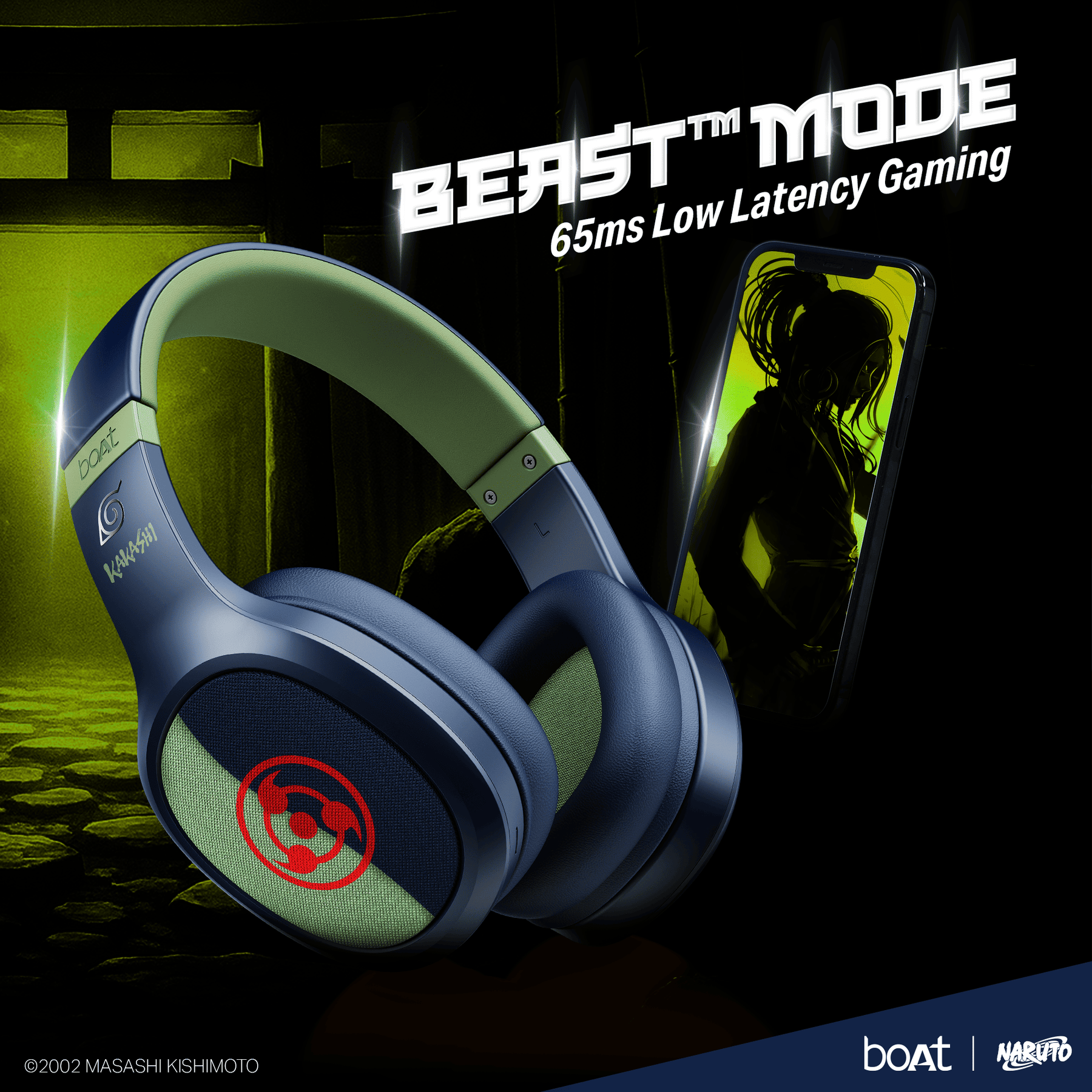 boAt Rockerz 460 Naruto Edition | Naruto Series – Wireless Headphones with 30 Hours Playback & BEAST™ Mode