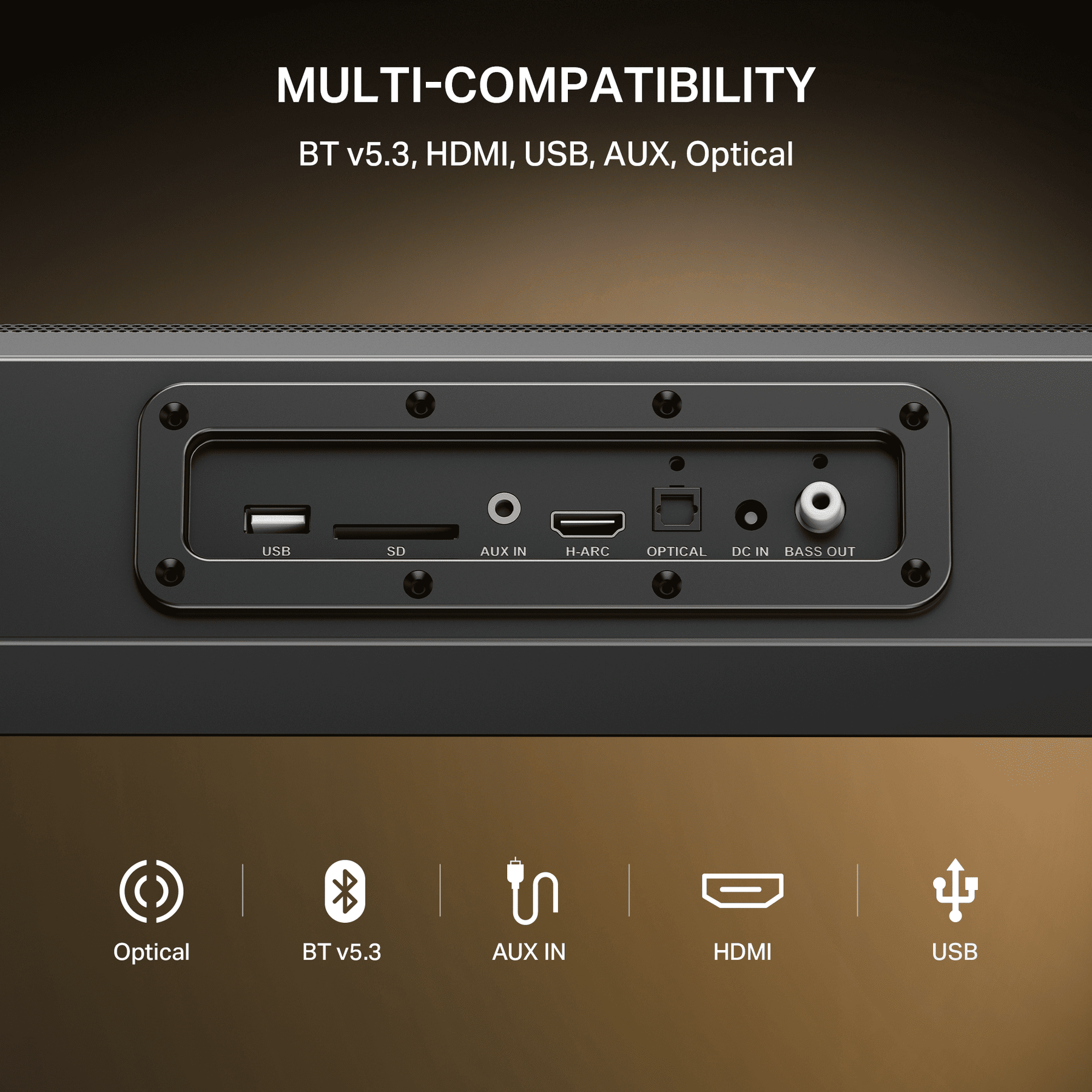 boAt Aavante Bar Prime B160 | 160W 5.1 Channel Soundbar with Wired Subwoofer & Rear Satellites