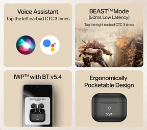 boAt Airdopes Alpha Gen 2 | Wireless Earbuds with 45 Hours Playback, BEAST™ Mode & ENx™ Calling