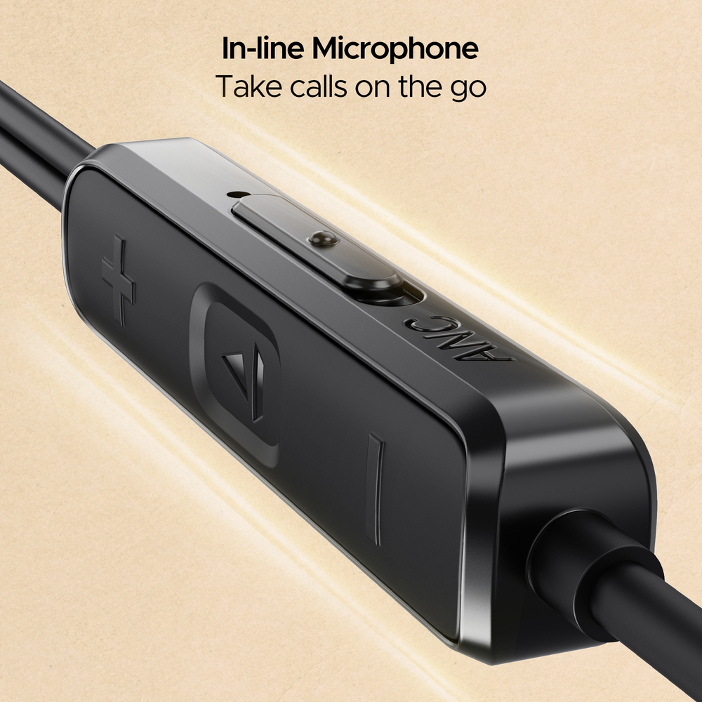 Bassheads 122 ANC Wired Earphone with TypeC Jack, Active Noise Cancellation boAt