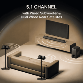 boAt Aavante Bar Prime B160 | 160W 5.1 Channel Soundbar with Wired Subwoofer & Rear Satellites