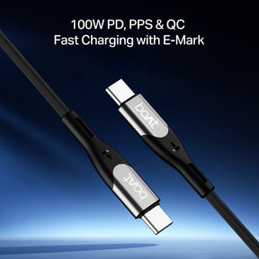 boAt Type C to C 100W Cable | Fast Charging Cable with 100W Output, 480 Mbps Data Sync & Nylon Braided Skin