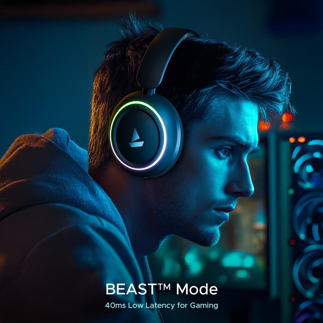 boAt Rockerz 480 Wireless Bluetooth Headphones with 60 Hours Playback, BEAST Mode, and Mic headphones price comparison image - view 7