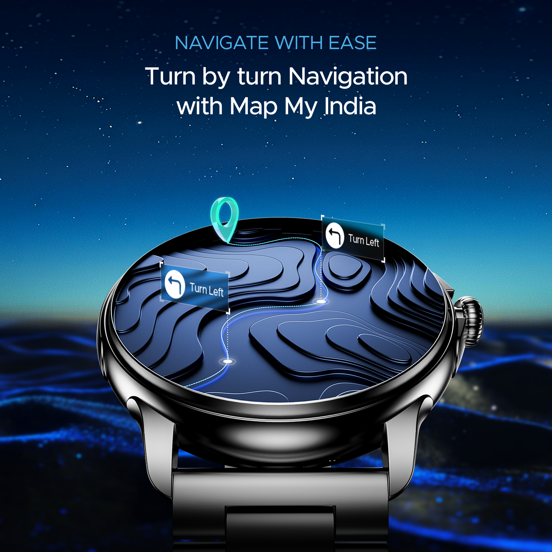 boAt Lunar Oasis | Smartwatch with 1.43" AMOLED Display, Turn-By-Turn Navigation, Dynamic User Interface, QR Tray