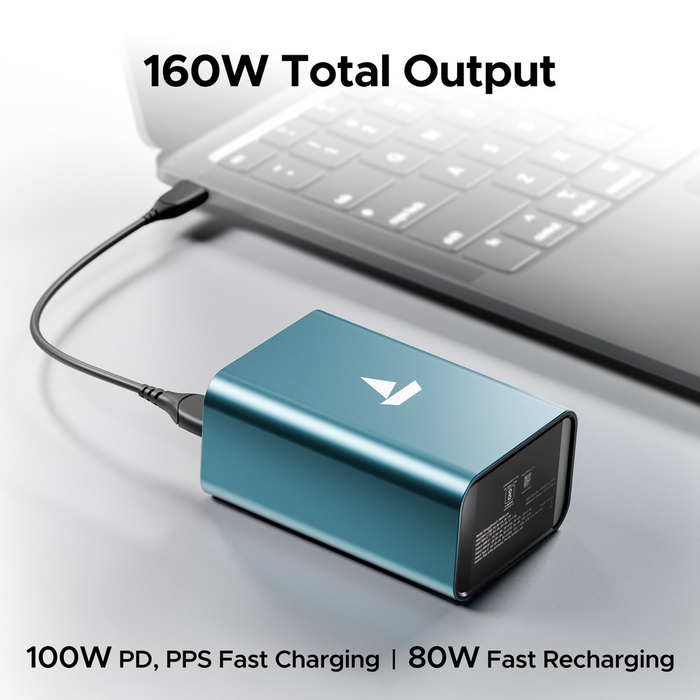 Powerpulse boAt Energyshroom PB600 PowerPulse - 160W Fast Charging Powerbank with ...