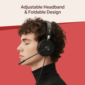 Bassheads 900 C Pro | USB Type-C Wired Headset with Retractable Mic, Remote Control & Adjustable Headband