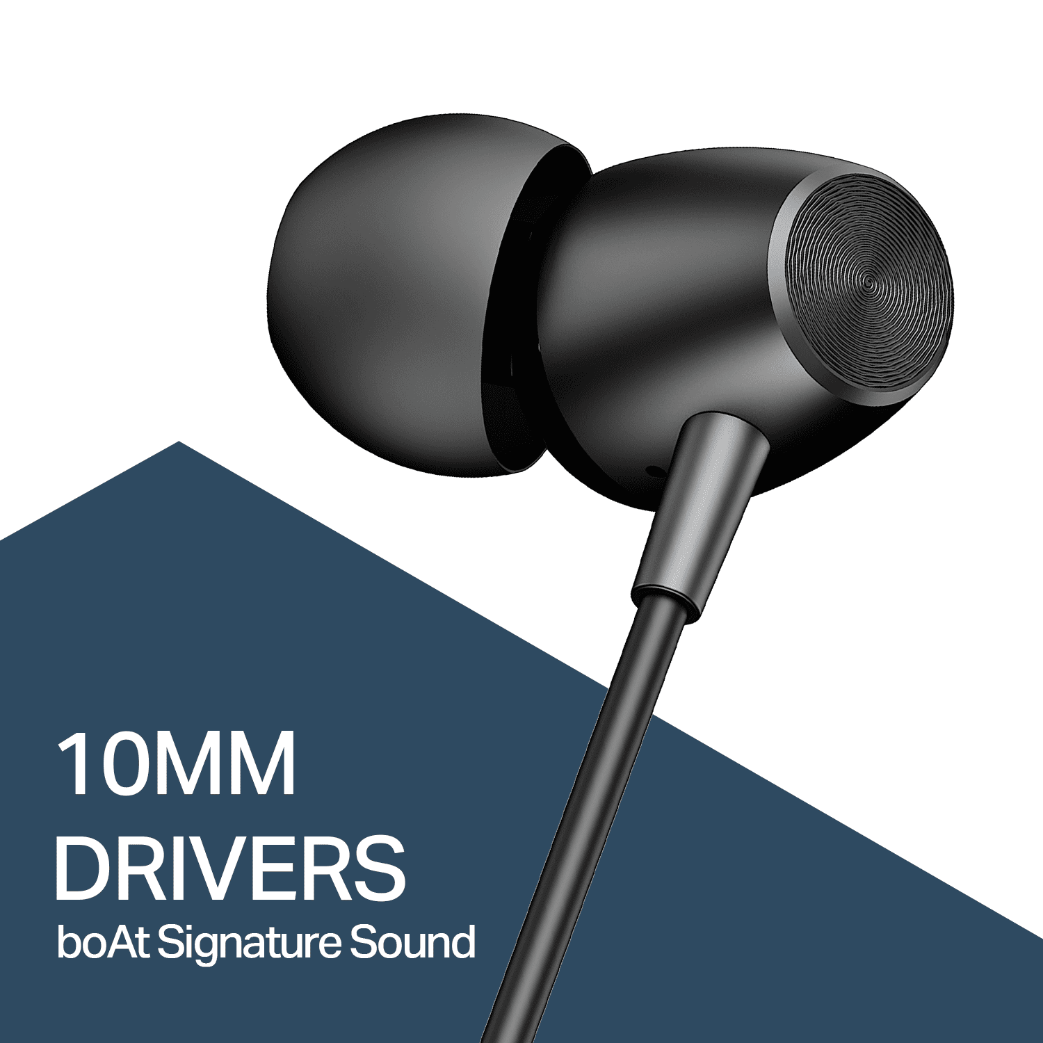 Bassheads 55 | Wired Earphones with 10mm Drivers, Metallic Buds, In-Line Mic & Lightweight Design