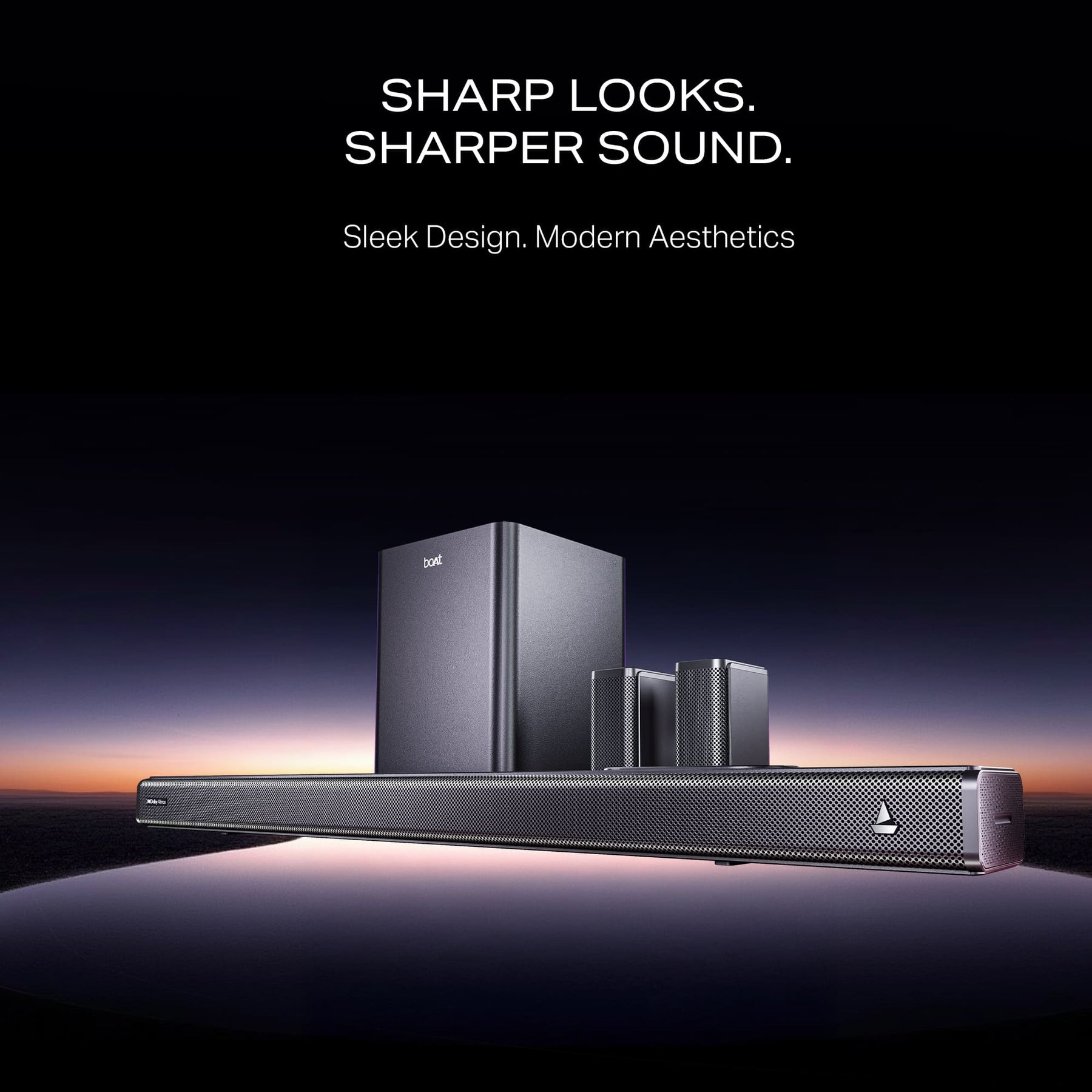 boAt Aavante Prime 7.1.4 7050DA | 700W RMS Soundbar with Dolby Atmos, Wired Subwoofers & Wireless Satellites