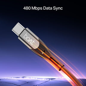 boAt Type A to C 65W Cable | Fast Charging Cable with 65W Output, 480 Mbps Data Sync & Nylon Braided Skin