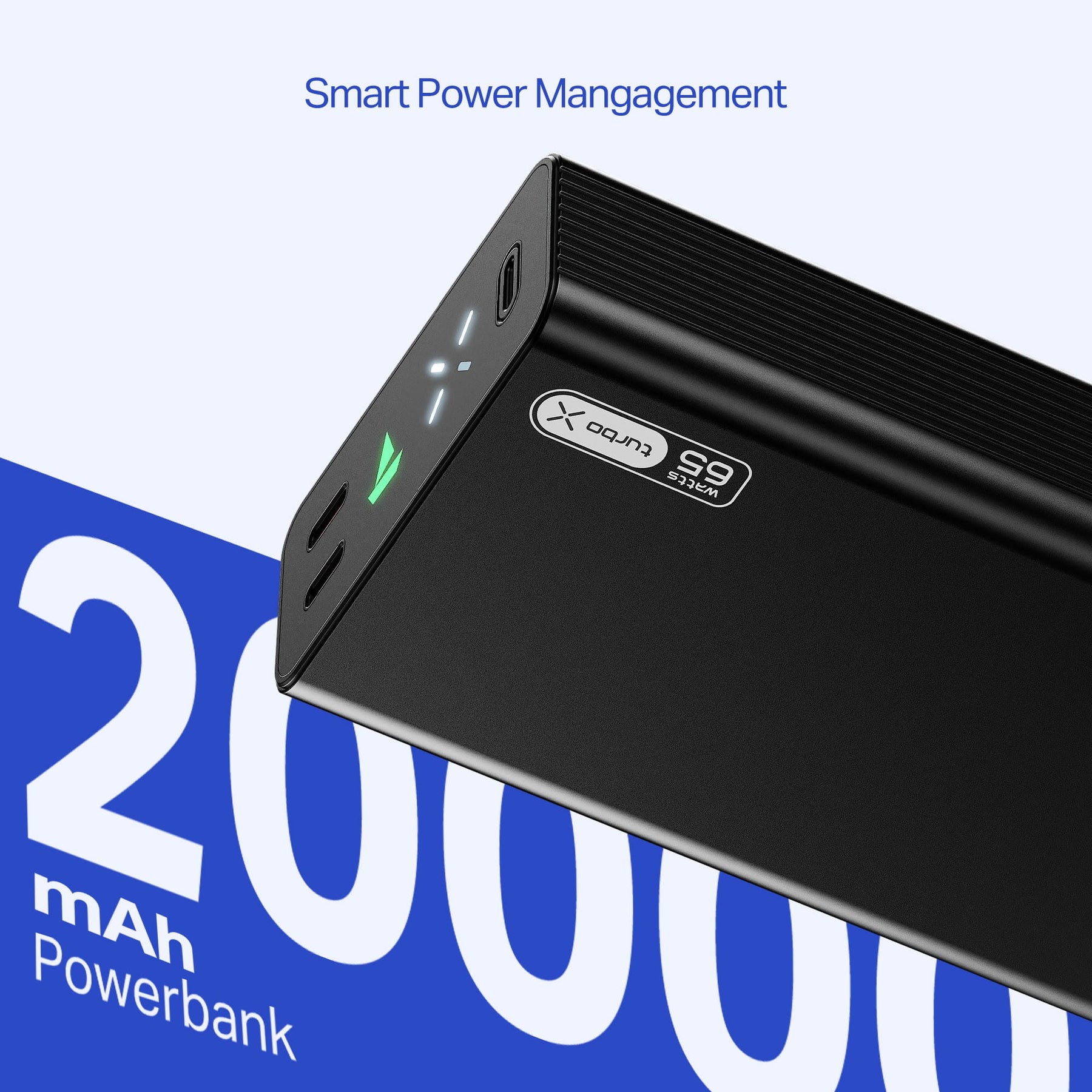 boAt Energyshroom PB465 Turbo X | 20000mAh Power Bank with 65W Turbo Fast Charging